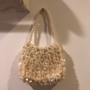 White beaded purse